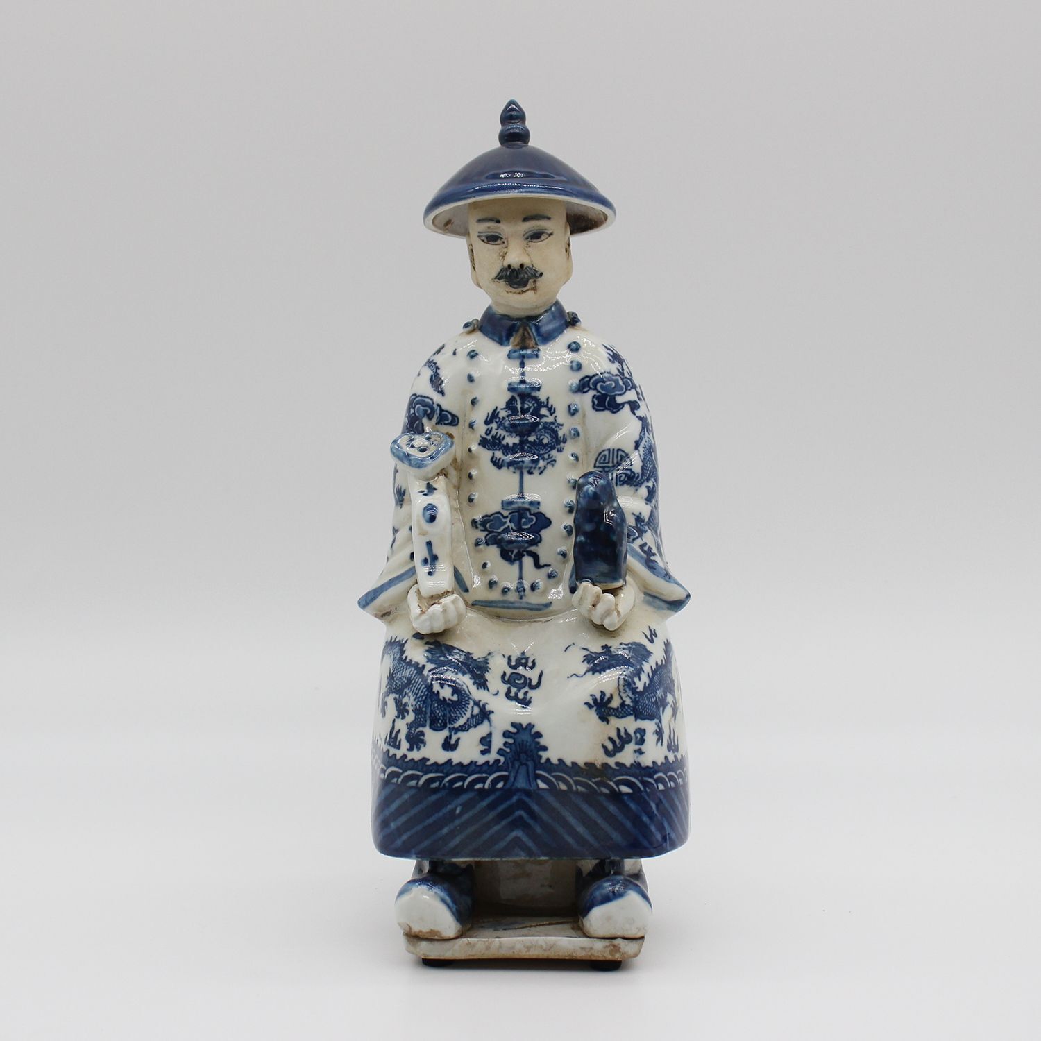 Chinese Qing Dynasty Emperor Figure Statue Figurine Asian Ceramic Emperor’s