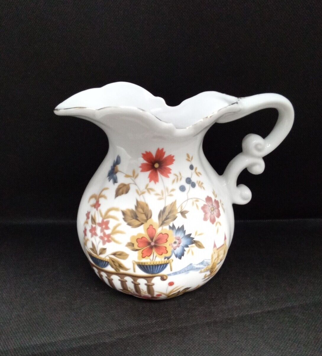 Vintage Floral Ceramic Creamer/Water Jug/Pitcher