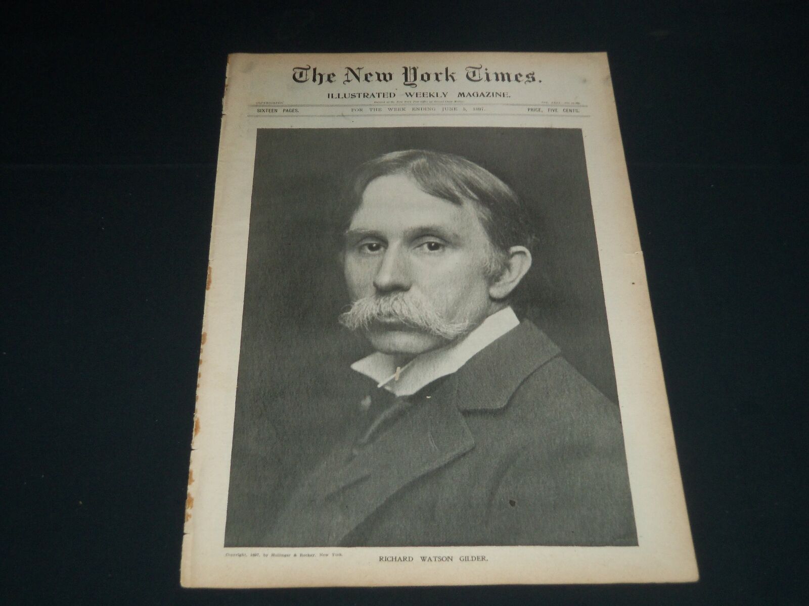1897 JUNE 5 NEW YORK TIMES ILLUSTRATED MAGAZINE - RICHARD WATSON GILDER- NP 3862