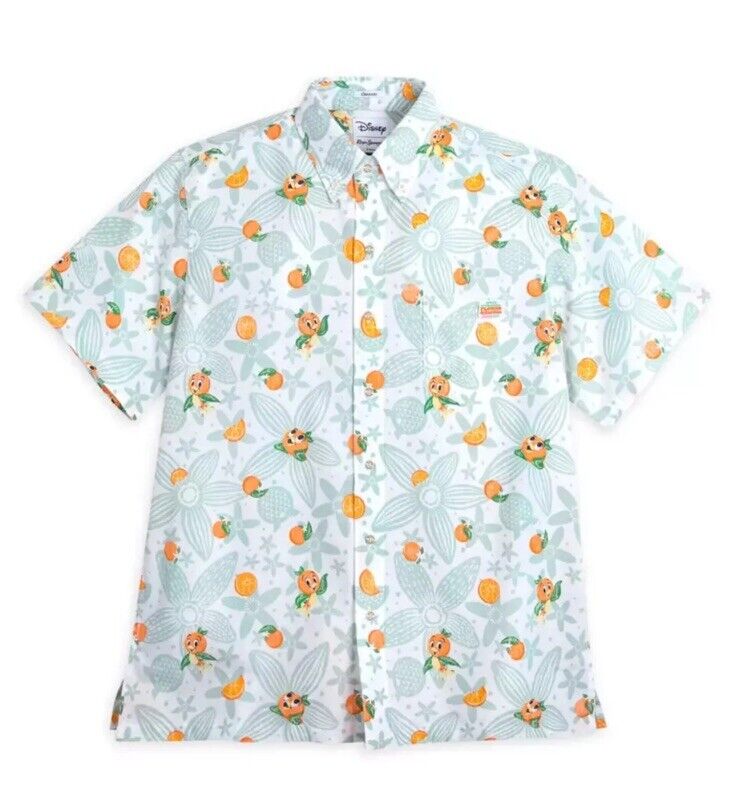 Disney Reyn Spooner 2024 EPCOT Flower Garden Orange Bird Camp Shirt Large NEW