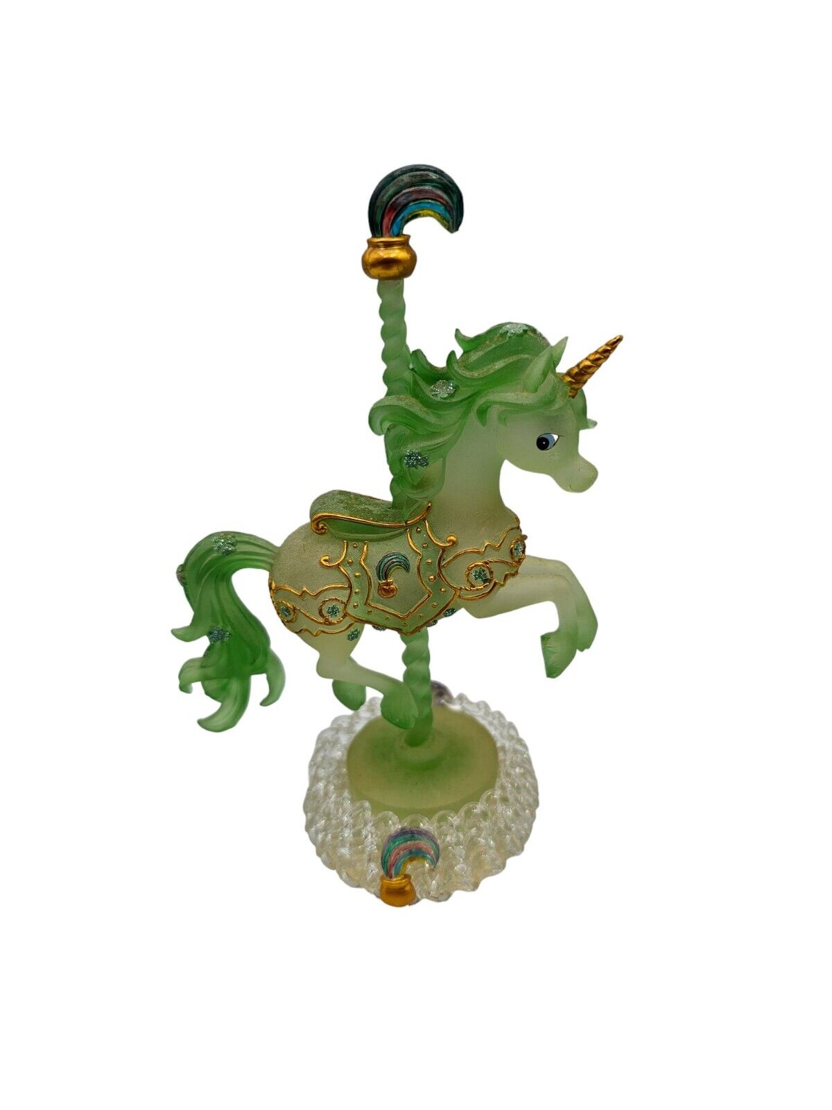 RARE Luck of the Irish Unicorn Carousel Collection Figure Rainbows & Happiness