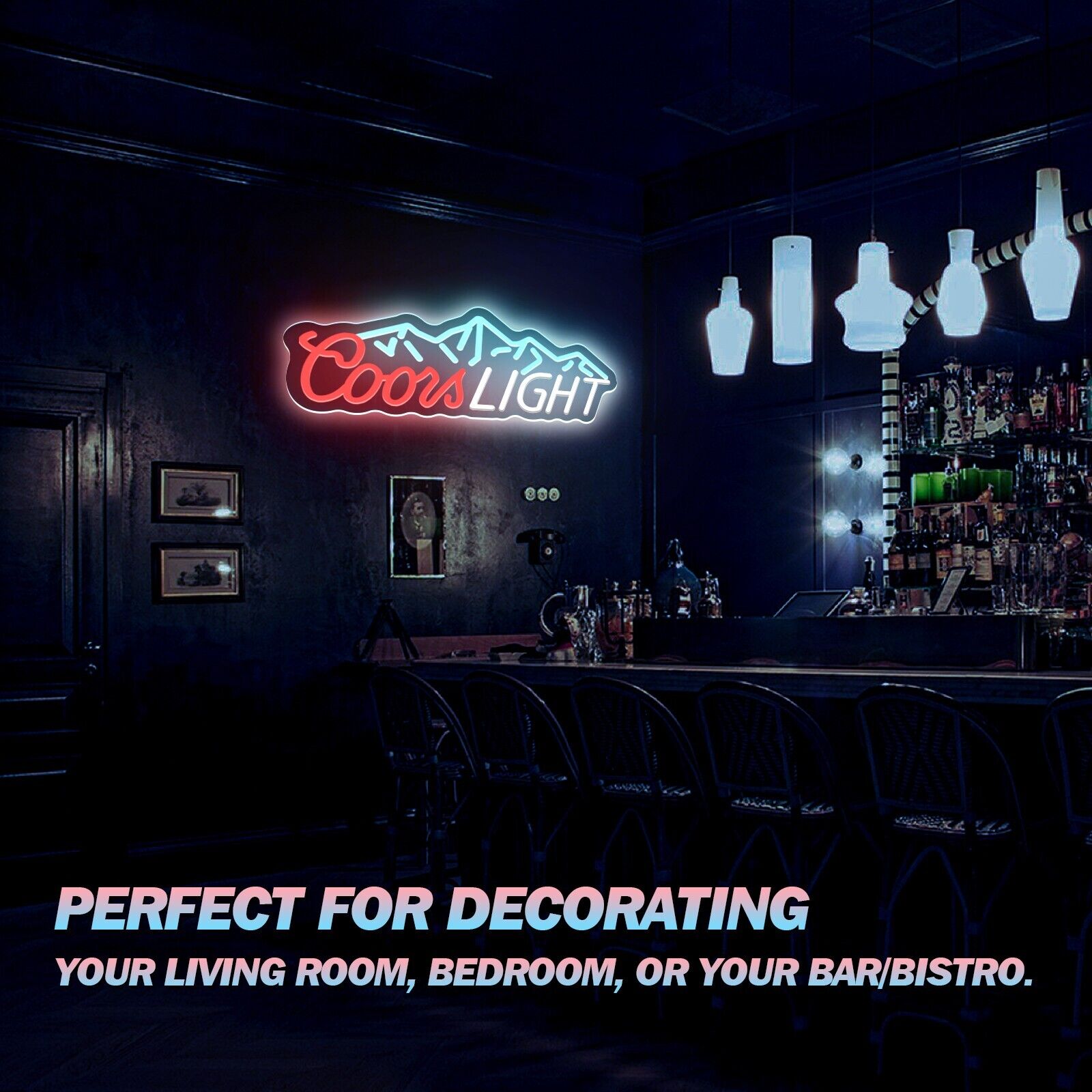 Coors Light Neon light Dimmable Bar Decor for Home, Man Cave, Club, Party
