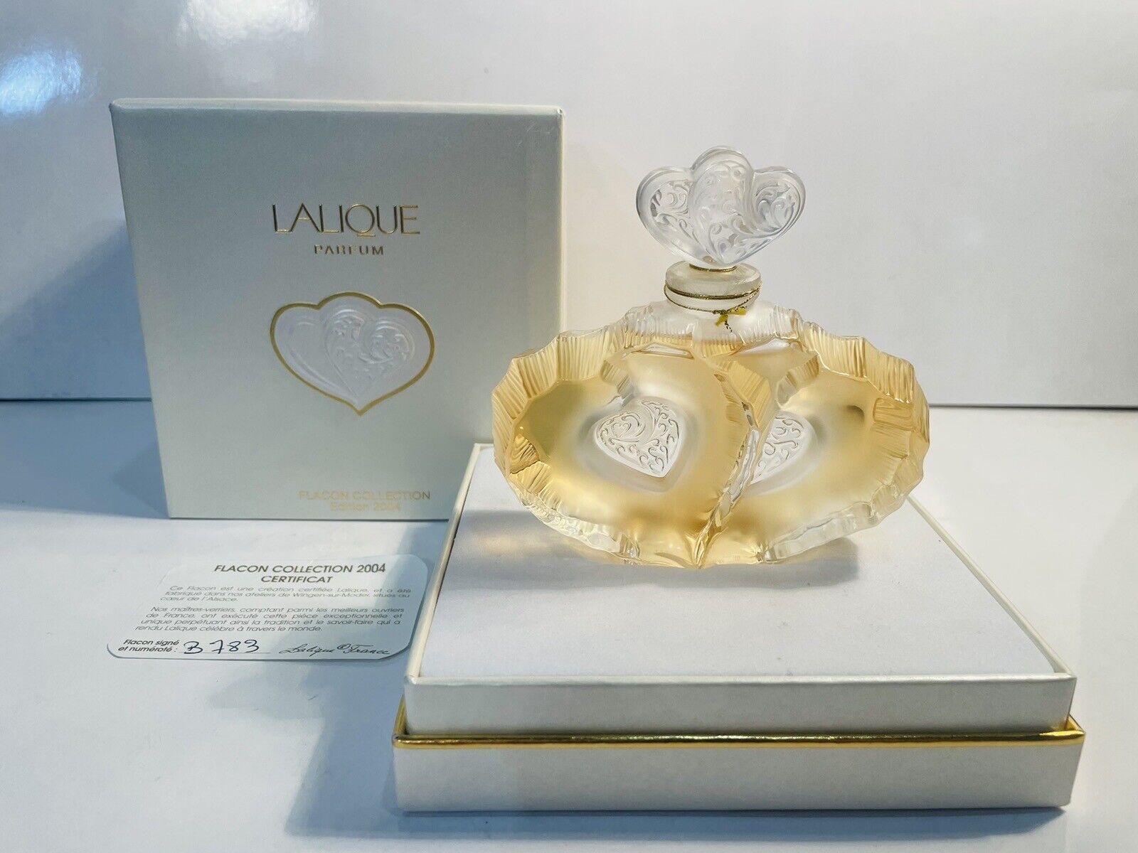 Lalique Ltd. Edition 2004 Perfume Bottle “Deux Coeurs” 2 Hearts NEW In Box