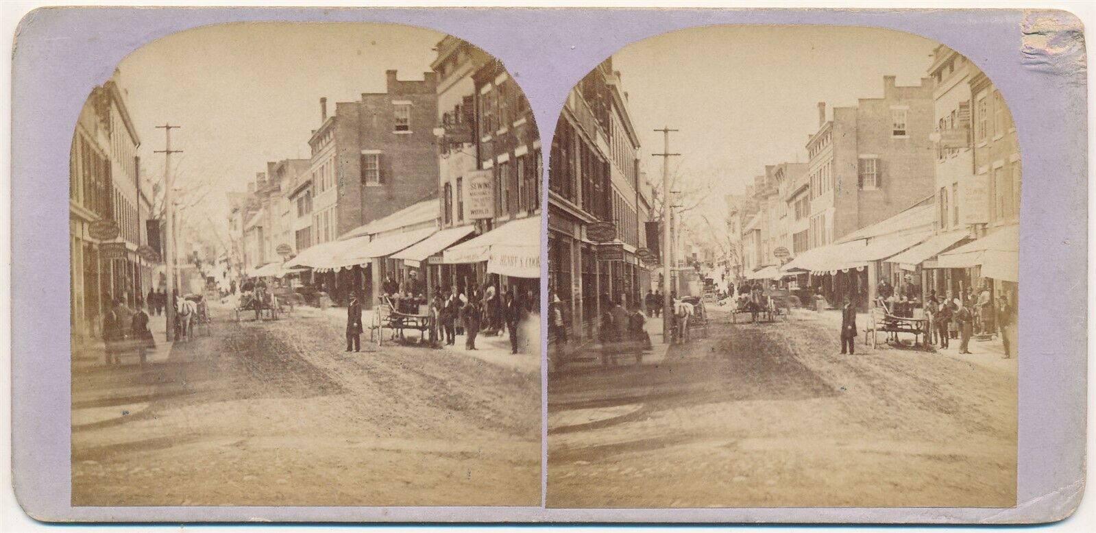 CONNECTICUT SV - Norwich - Main Street - Weekes 1870s RARE