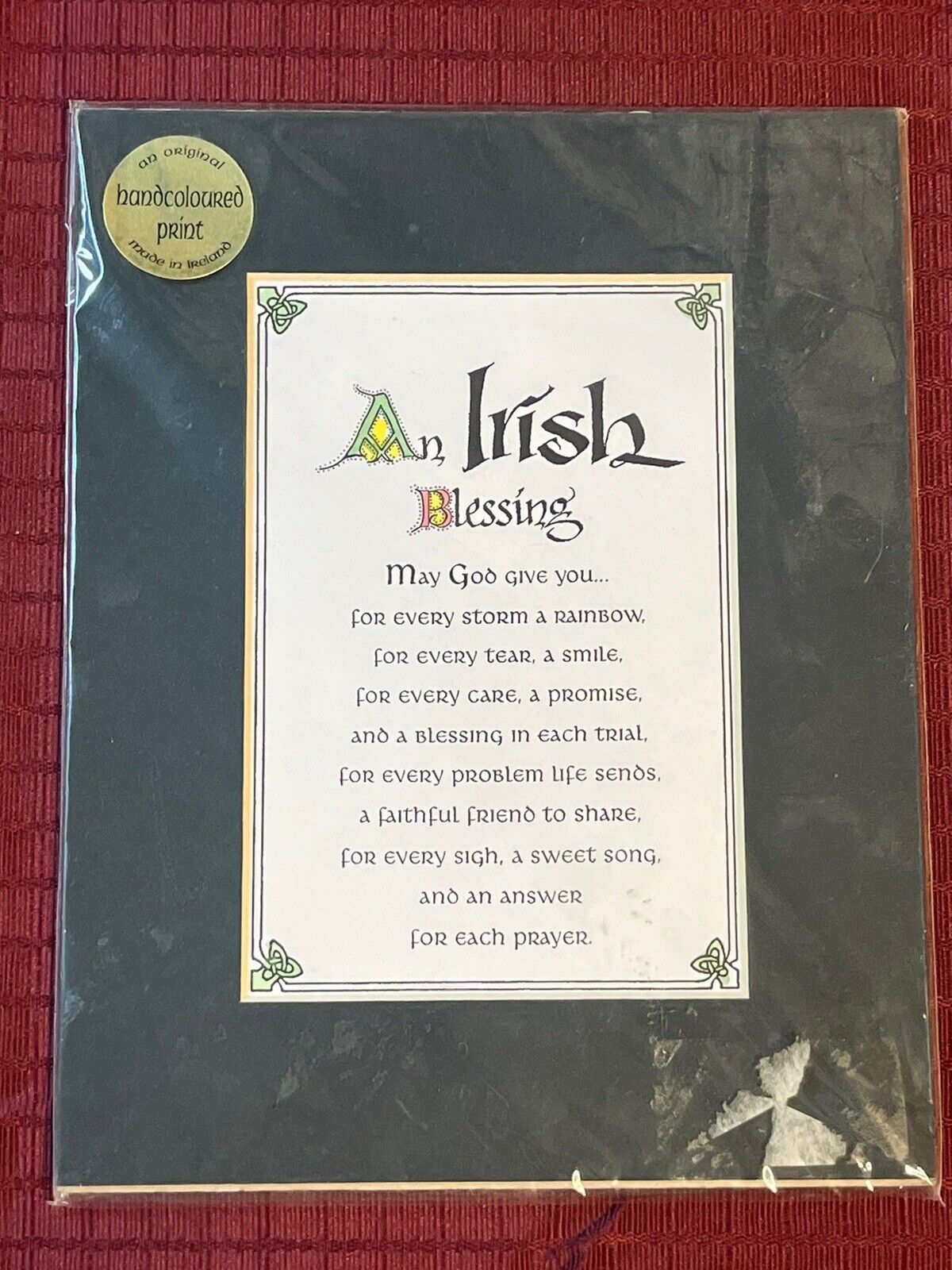 An Irish Blessing - Aengus O’Carrol Print works - Hand Painted -Made In Ireland