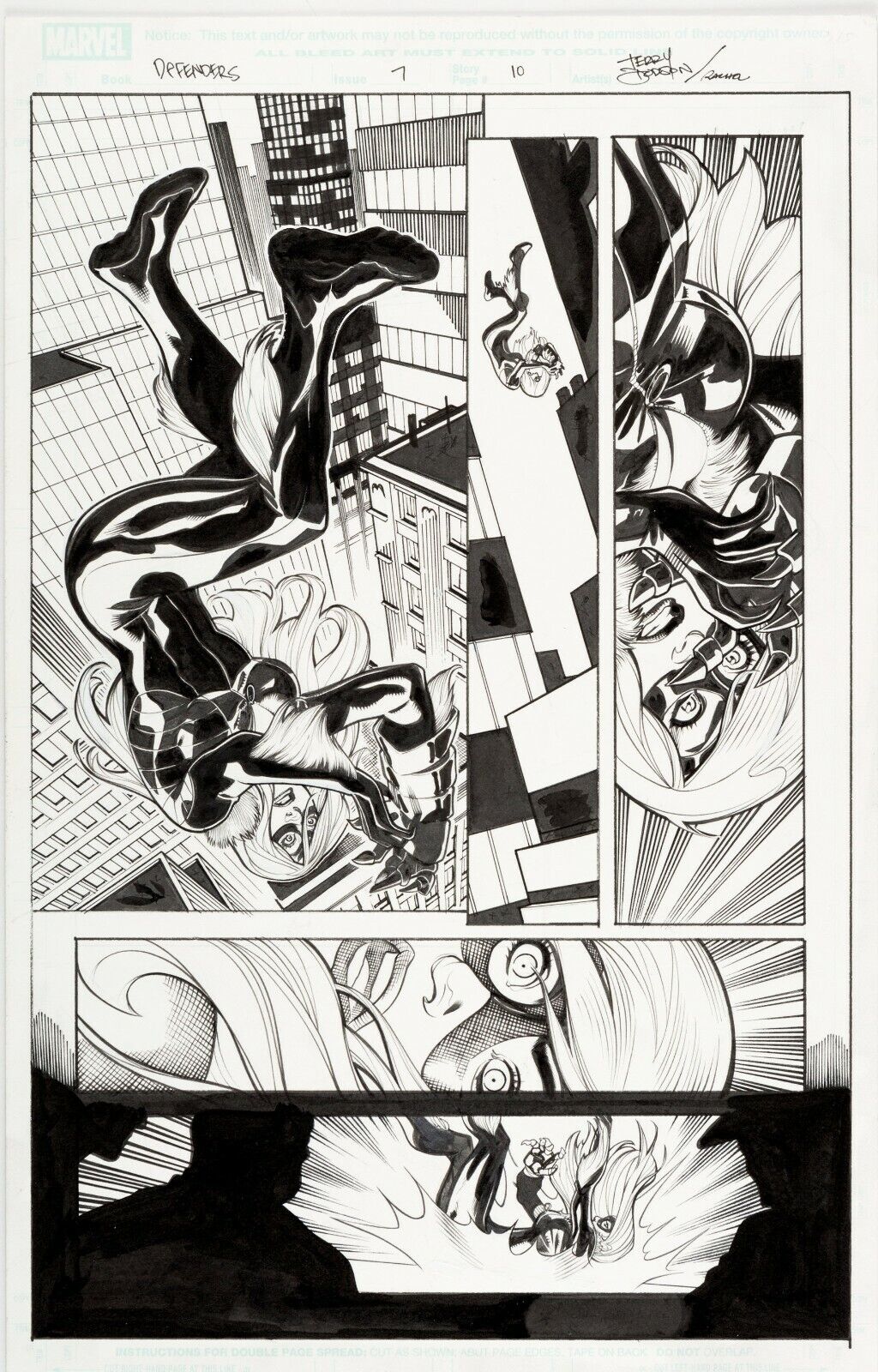 Black Cat Original Art by Terry & Rachel Dodson - Defenders #7 Pg 10 Marvel 2012