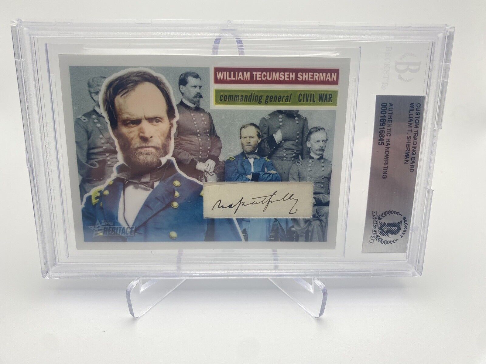 William T. Sherman Authentic BAS Handwriting Relic Card Custom Civil War General