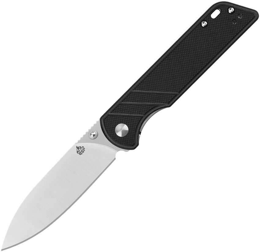 QSP Knife Parrot V2 Linerlock Black G10 Folding D2 Steel Pocket Knife NEW