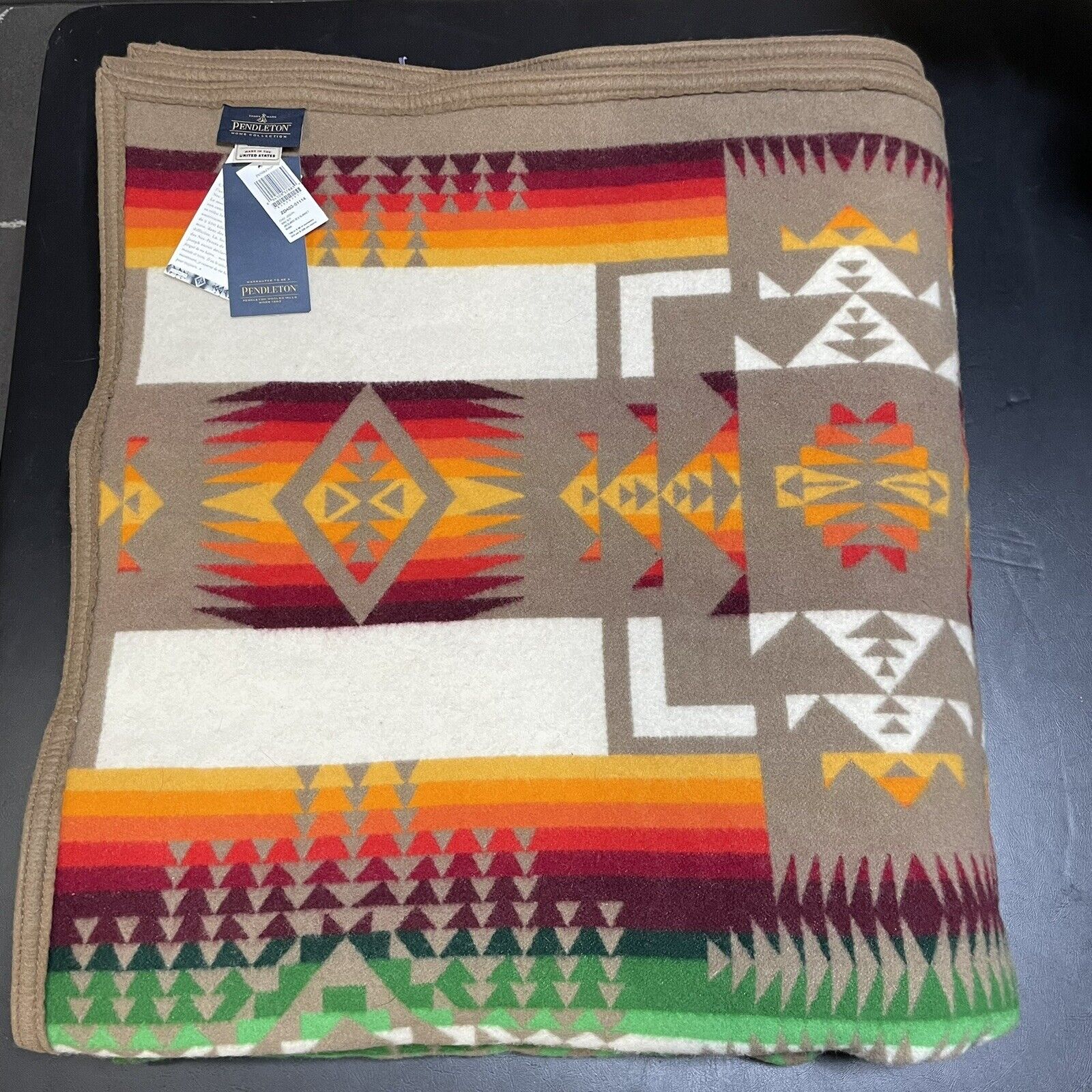 Pendleton King Size Blanket Chief Joseph Khaki Brand New With Tags Made In USA