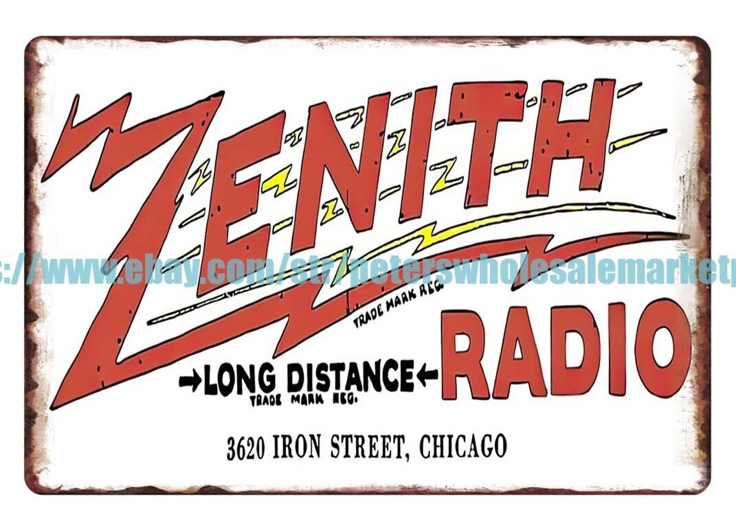 Zenith Radio metal tin sign living room restaurant pub wall art