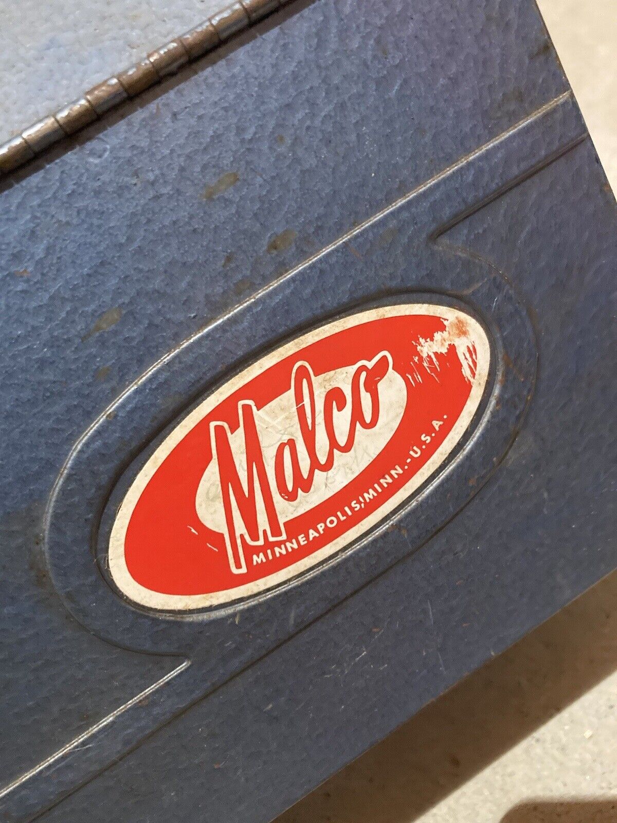 Vintage Malco blue toolbox 18” long with tray Minneapolis, Minnesota
