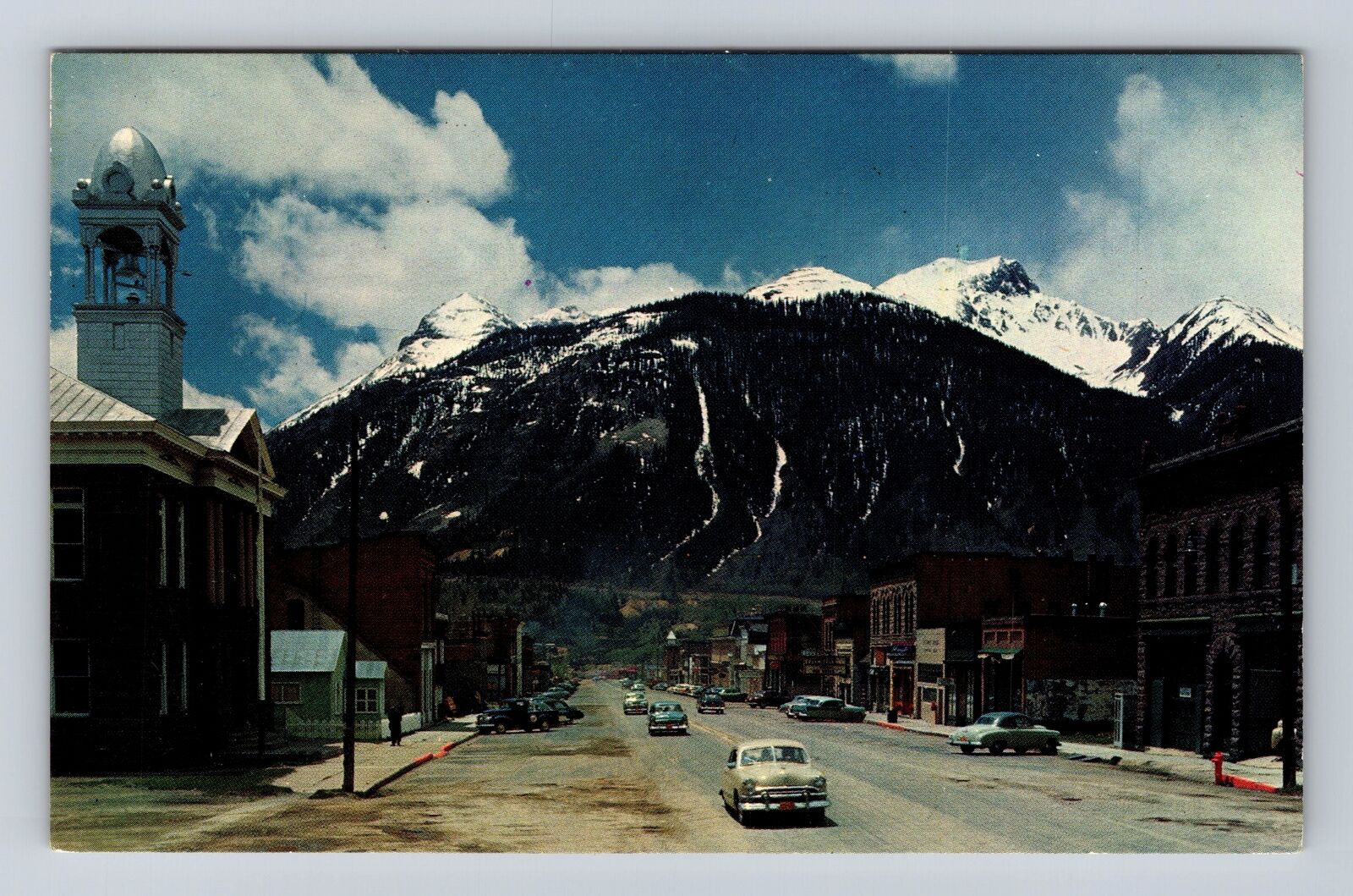 Silverton CO-Colorado, Pioneer Setting Main Street, Antique Vintage Postcard
