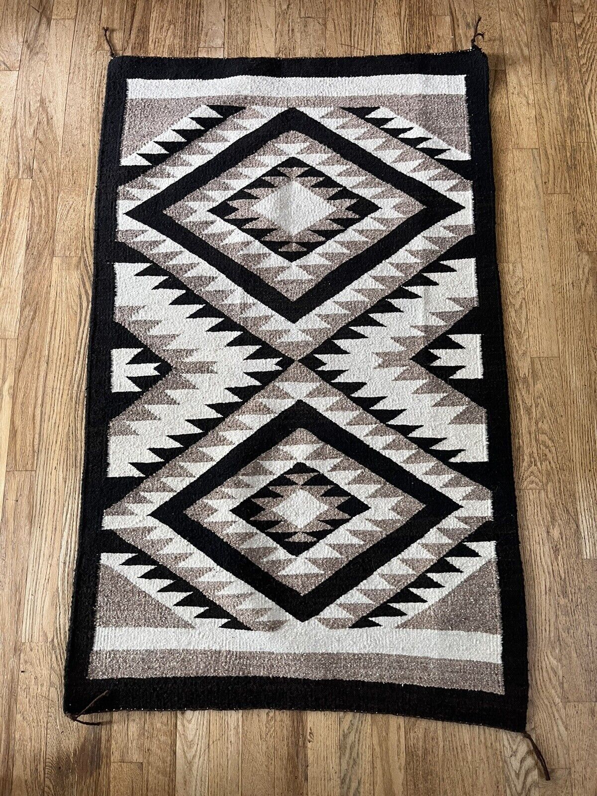 Vintage Handwoven Navajo Textile Weave Rug 52.5” x 33”