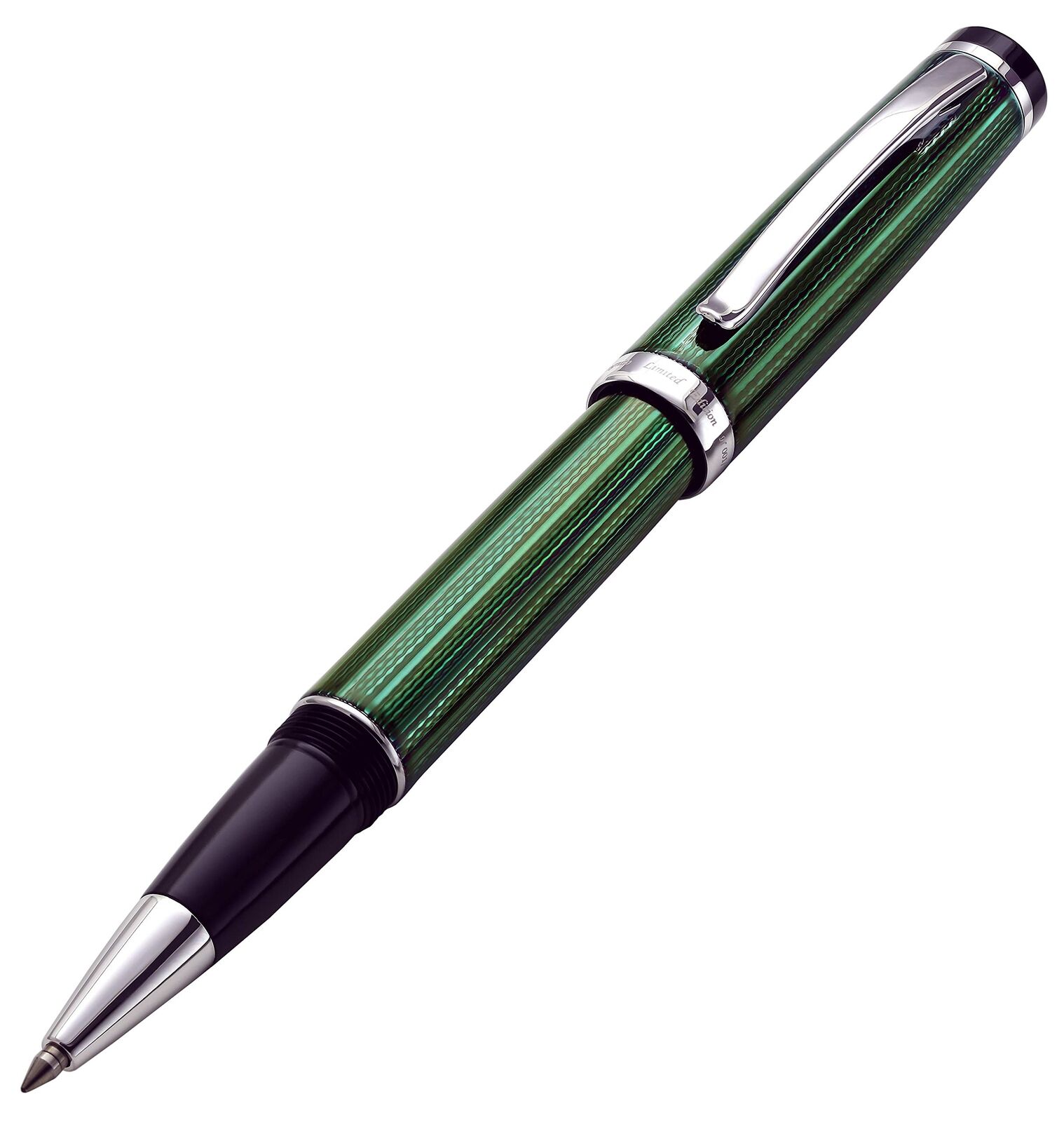 Xezo Incognito Rollerball Pen Fine Point. Forest Green Color with Pure Platin...