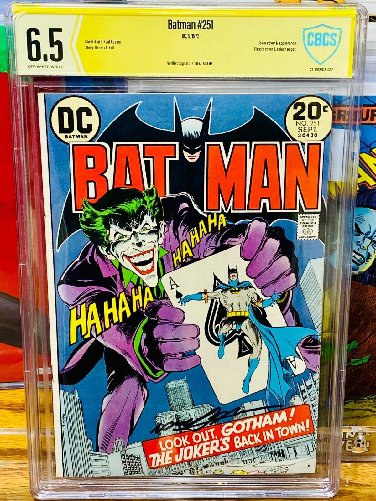 Batman #251 CBCS SS 6.5 Signed By Neal Adams 1973 Classic Joker Cover DC COMICS