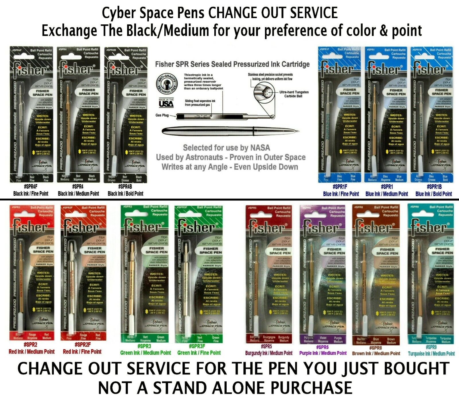 Ink Change Out SERVICE For Your Fisher purchase /  NOT A STAND ALONE PURCHASE