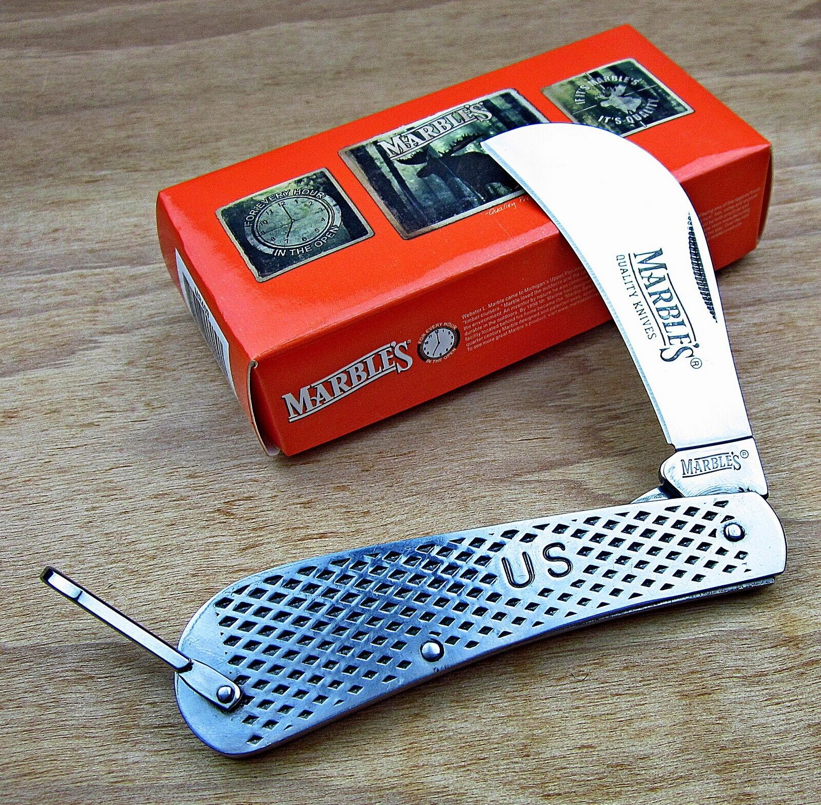 Marble's Stainless Steel Hawkbill Blade Folding Pocket Knife with Bail NEW