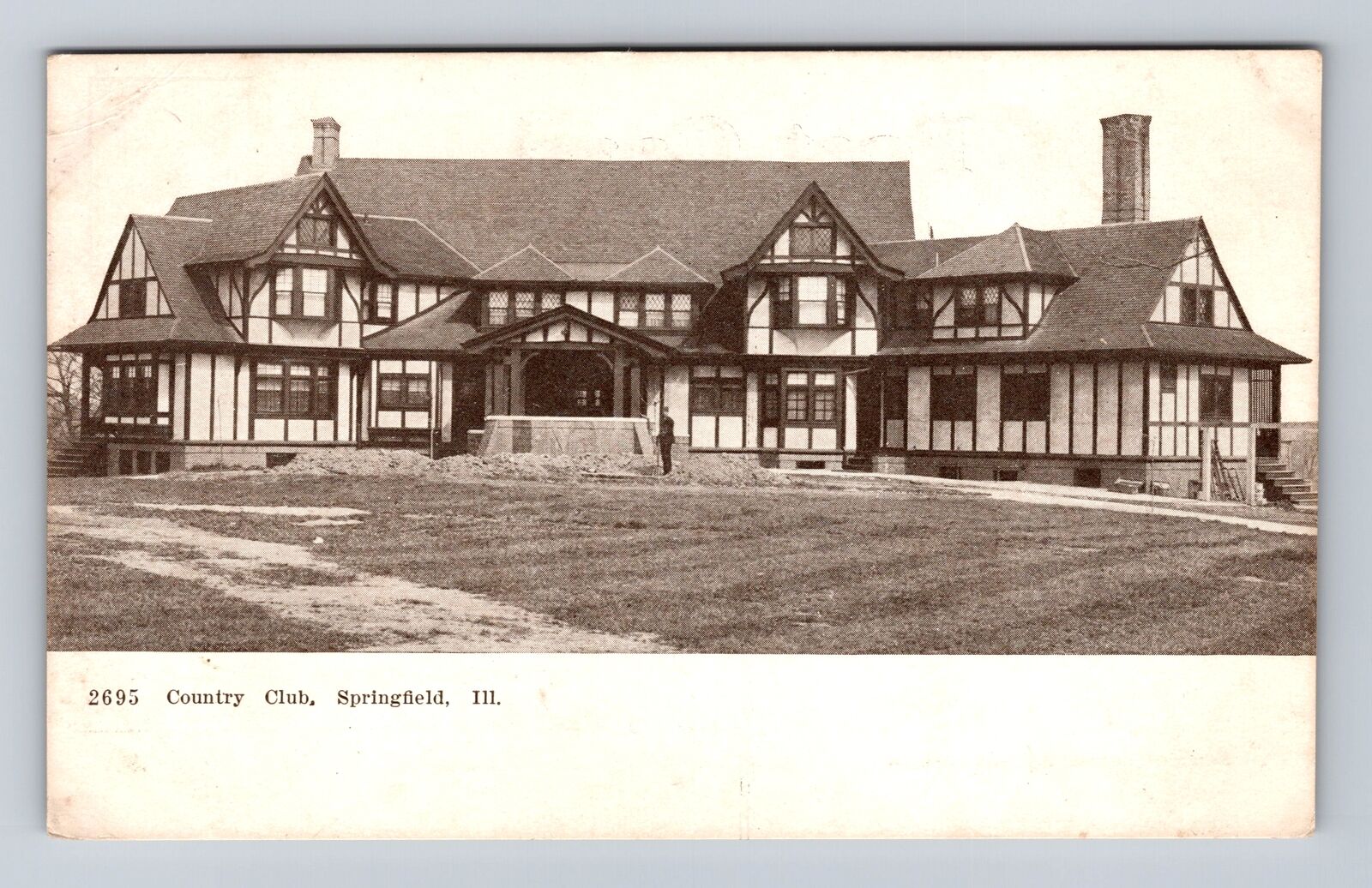 Springfield IL-Illinois, Country Club, Antique, Vintage Postcard