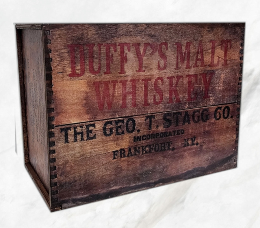 George T. Stagg Wooden Box - Stagg Bourbon Wood Advertising Crate Display