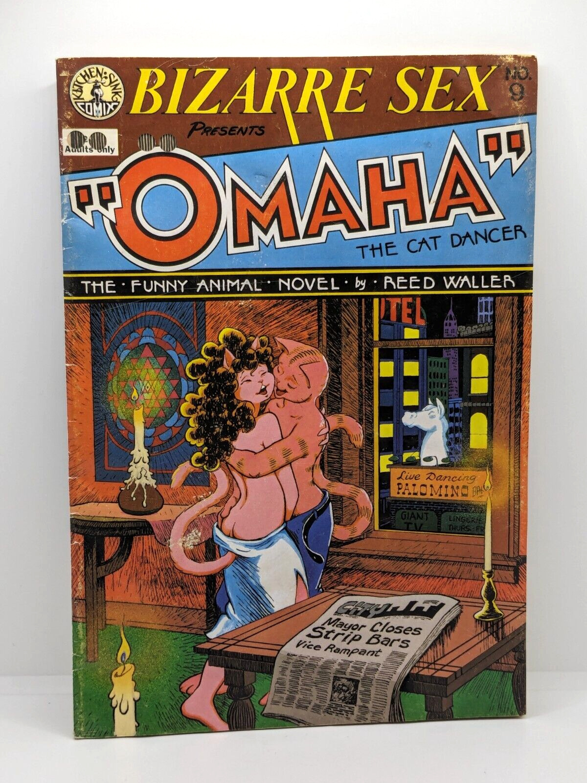 Kitchen Sink Press Bizarre Sex #9 Omaha the Cat Dancer 1981 RARE - WORN