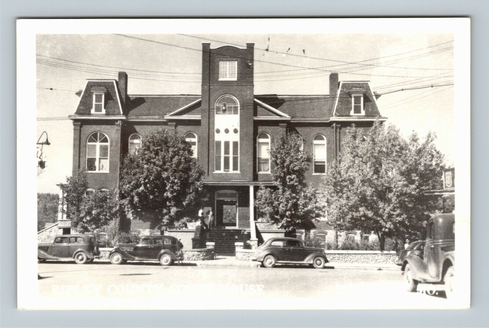 RPPC Courthouse, Vehicles, Vintage Postcard