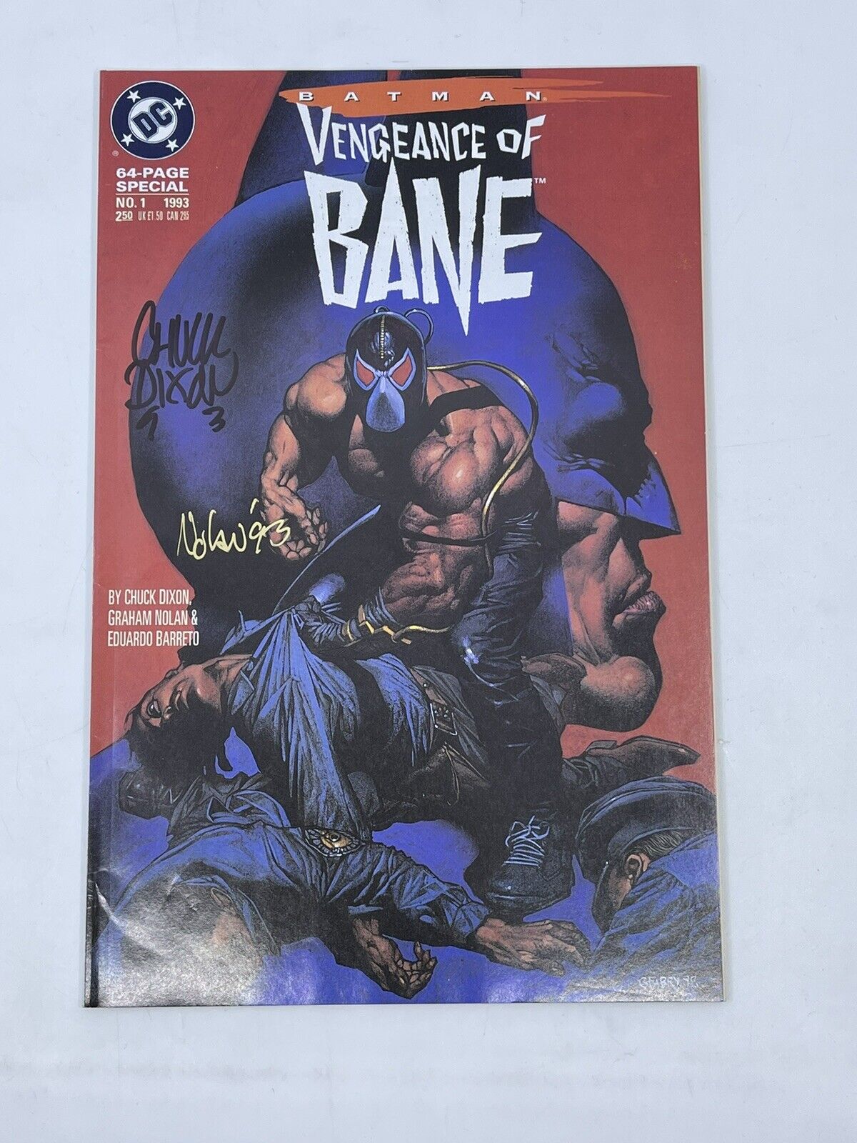 Batman: Vengeance of Bane #1 1993 SIGNED DIXON NOLAN 1st App Bane Vintage RARE