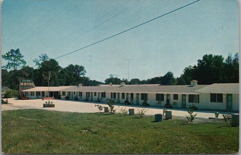 Belleview, Florida Postcard VIN-MAR MOTEL & RESTAURANT Highway 27 Roadside 1960s