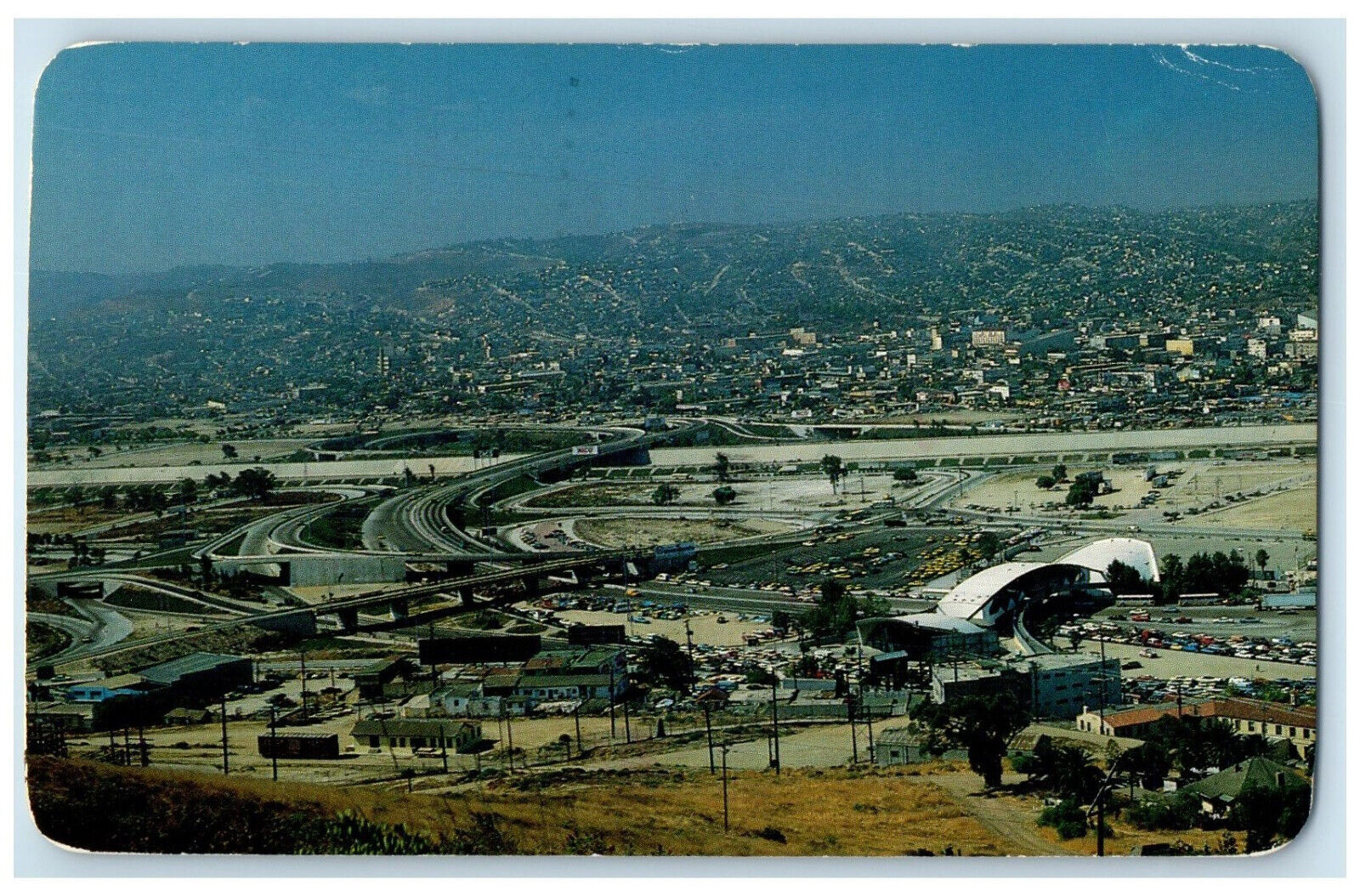 1992 The Border Tijuana River Channel Downtown Tijuana Baja Cfa Mexico Postcard