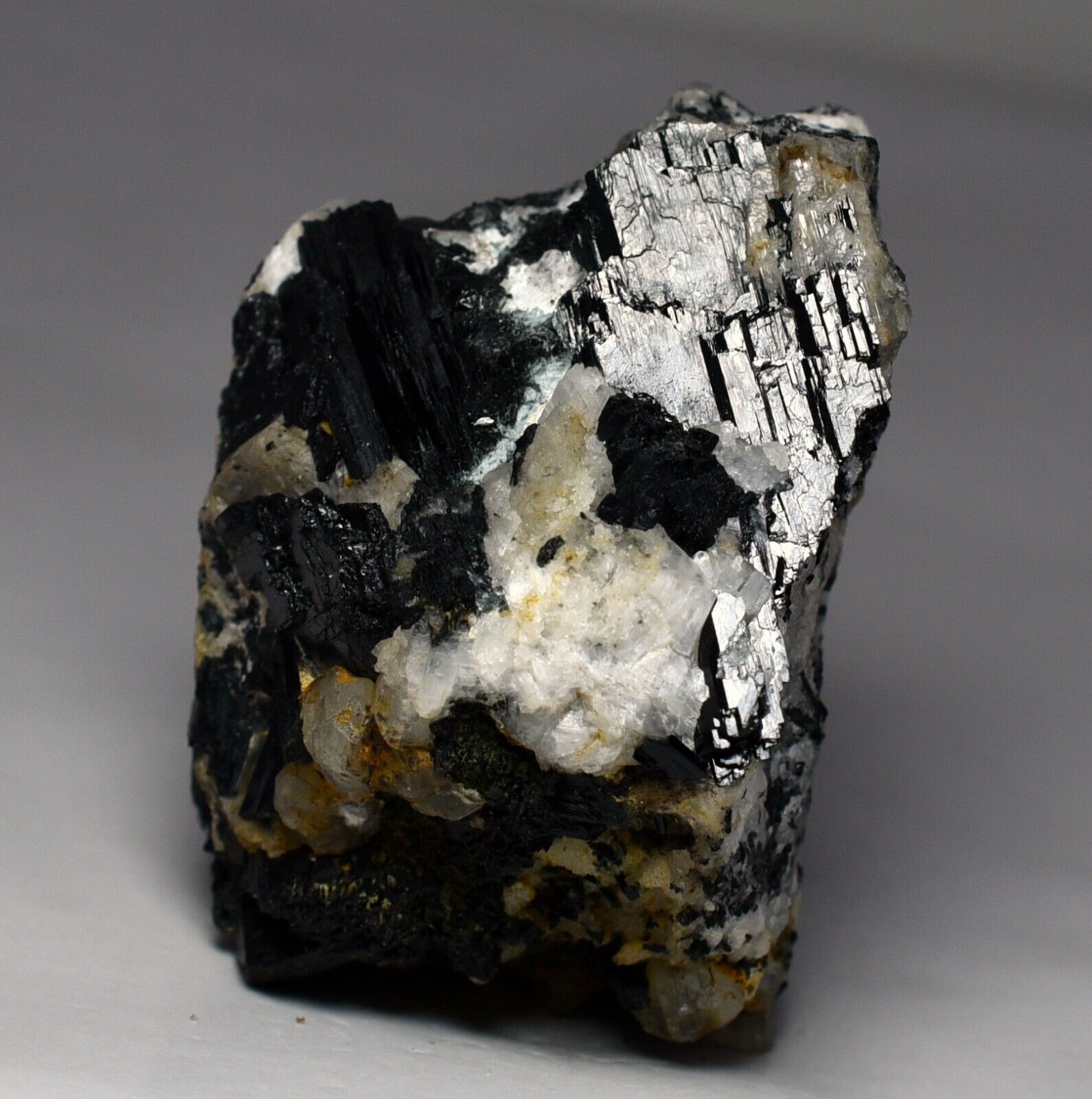 138 GM Ultra Rare Unusual Black Aegirine Crystals Cluster Minerals Specimen @Pak