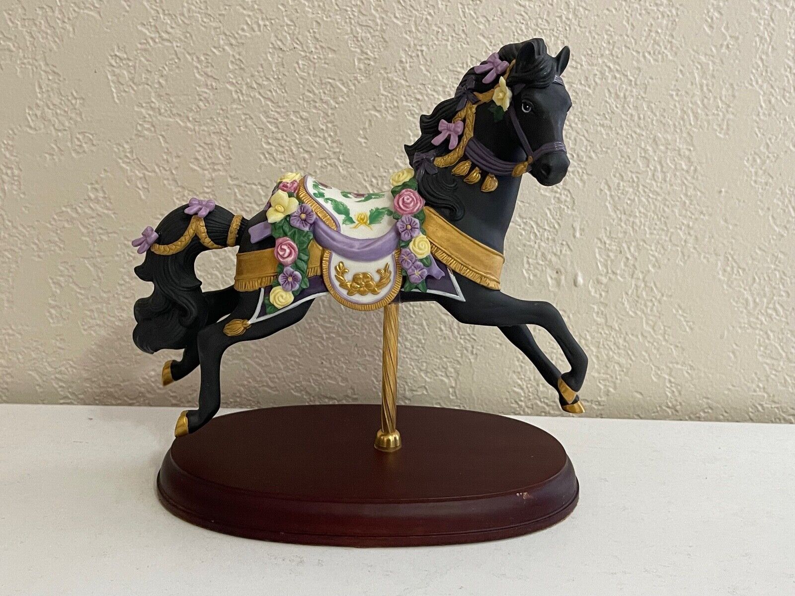 Lenox Porcelain 1993 Midnight Charger Black Carousel Horse Figurine