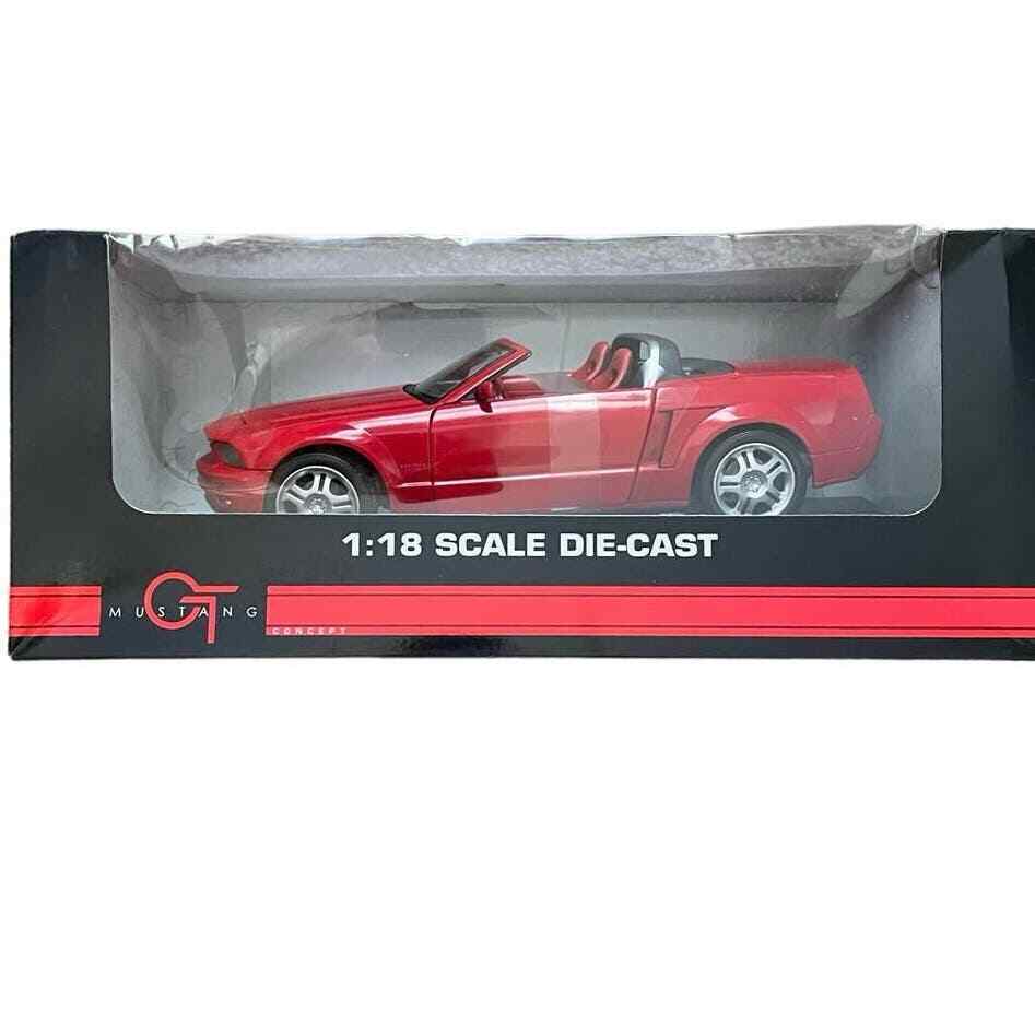 Ford Mustang GT Convertible Die Cast Sports Muscle Car 1:18 Scale Red with Box