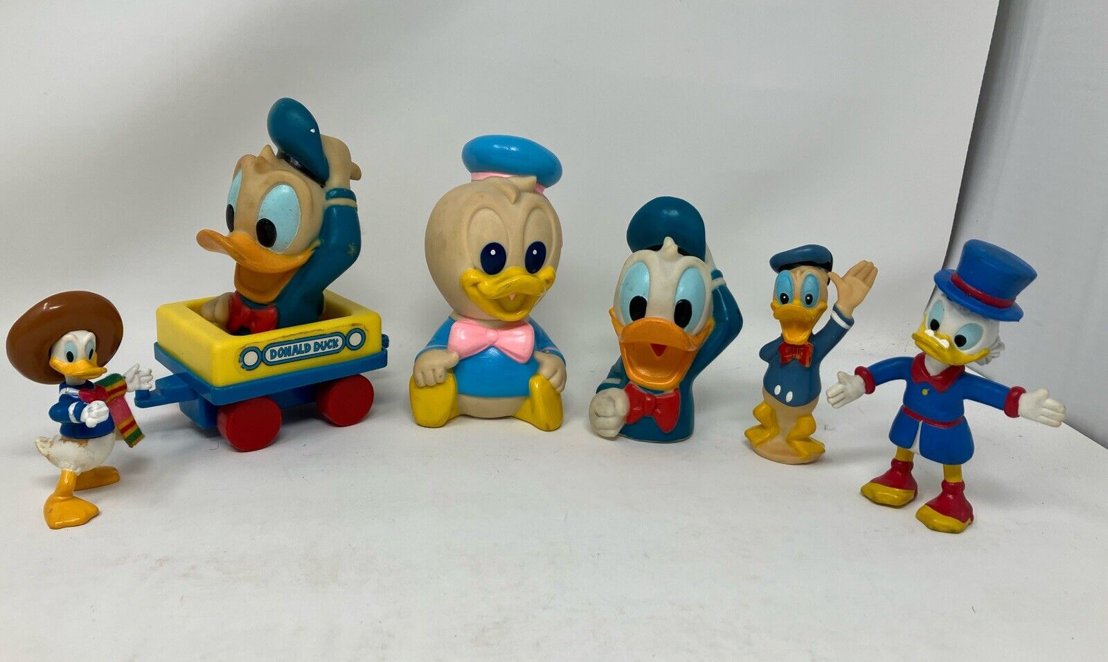 Lot of 6 Donald Duck Scrooge McDuck vintage Disney Figures Toys