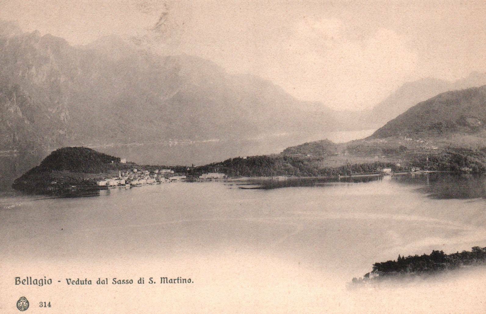 Bellagio Italy Road View From San Martino Vintage Postcard