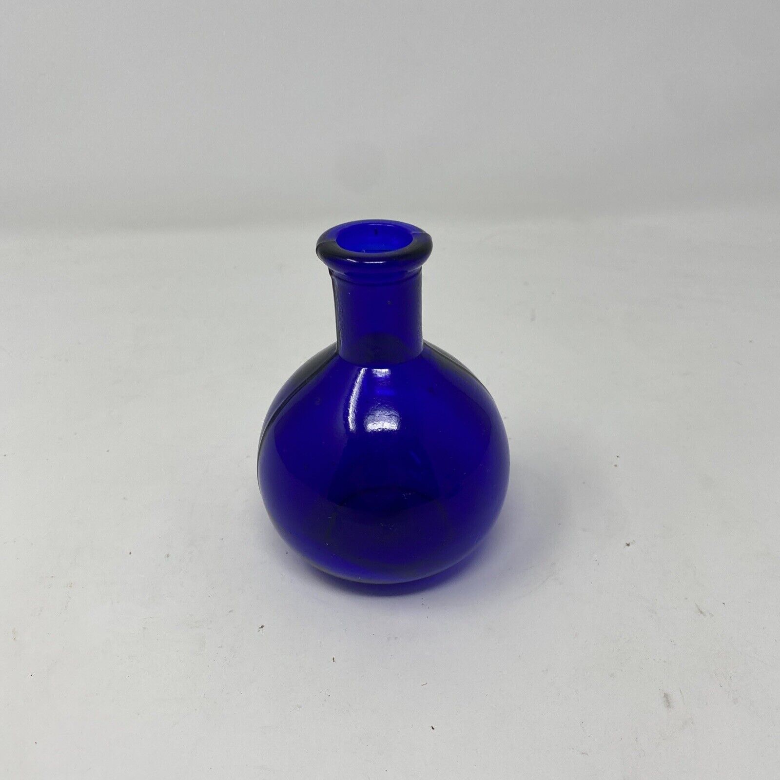 Vintage Cobalt Blue Bottle With Round Bottom