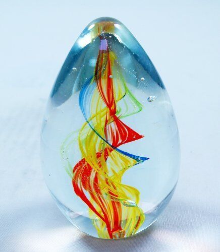 M Design Art Rainbow Spiral Egg Paperweight PW-809