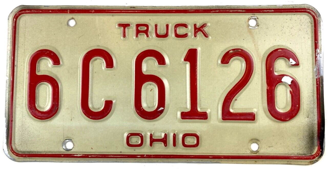 Ohio 1976-1979 Natural Truck License Plate Man Cave Vintage Wall Decor Collector
