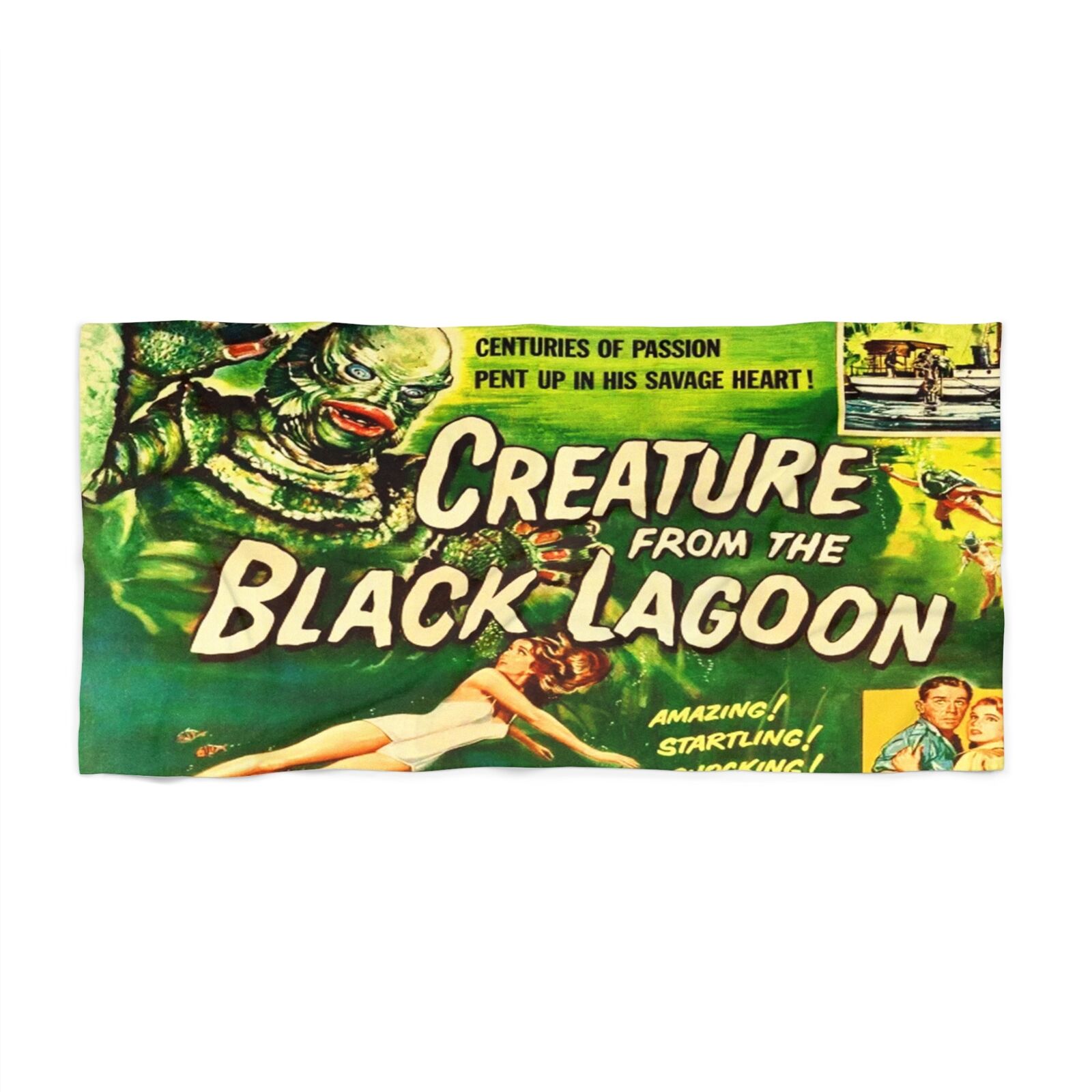 Monster Movie Graphic Print - 1954 Creature From the Black Lagoon Beach Towel
