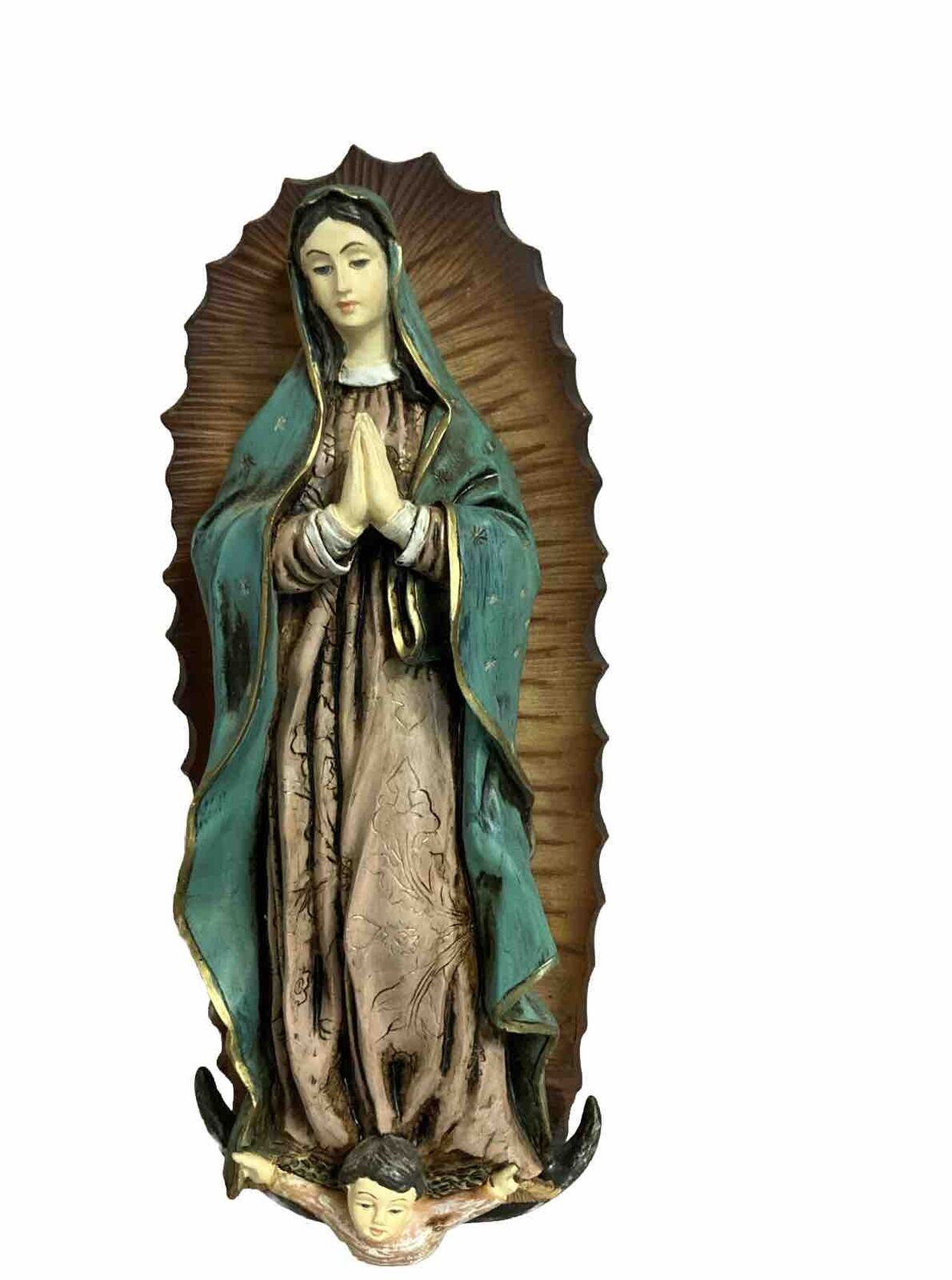 Our Lady of Guadalupe Virgin Mary Mother Holy Catholic Handpainted Statue