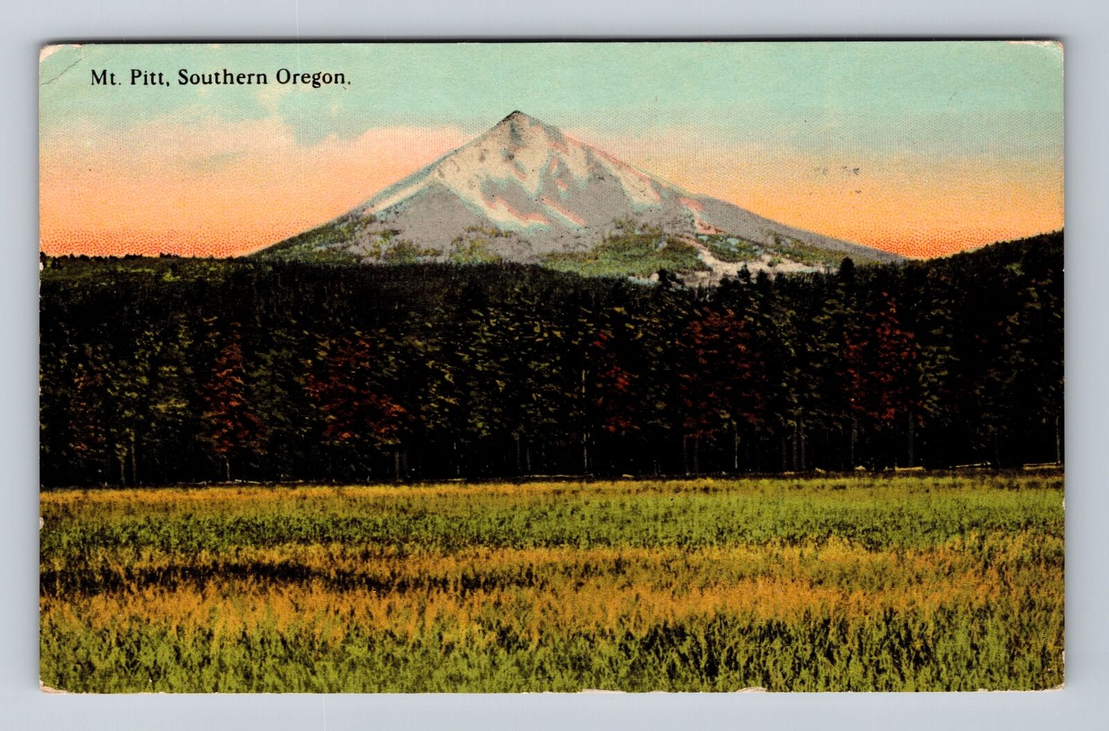 OR-Oregon, Mount Pitt, Southern Oregon, Antique Souvenir Vintage Postcard
