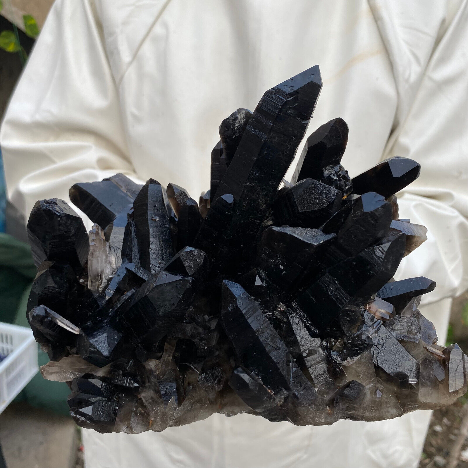5.5LB  Large Natural  Smoky Black Quartz Crystal Cluster Raw Mineral Specimen