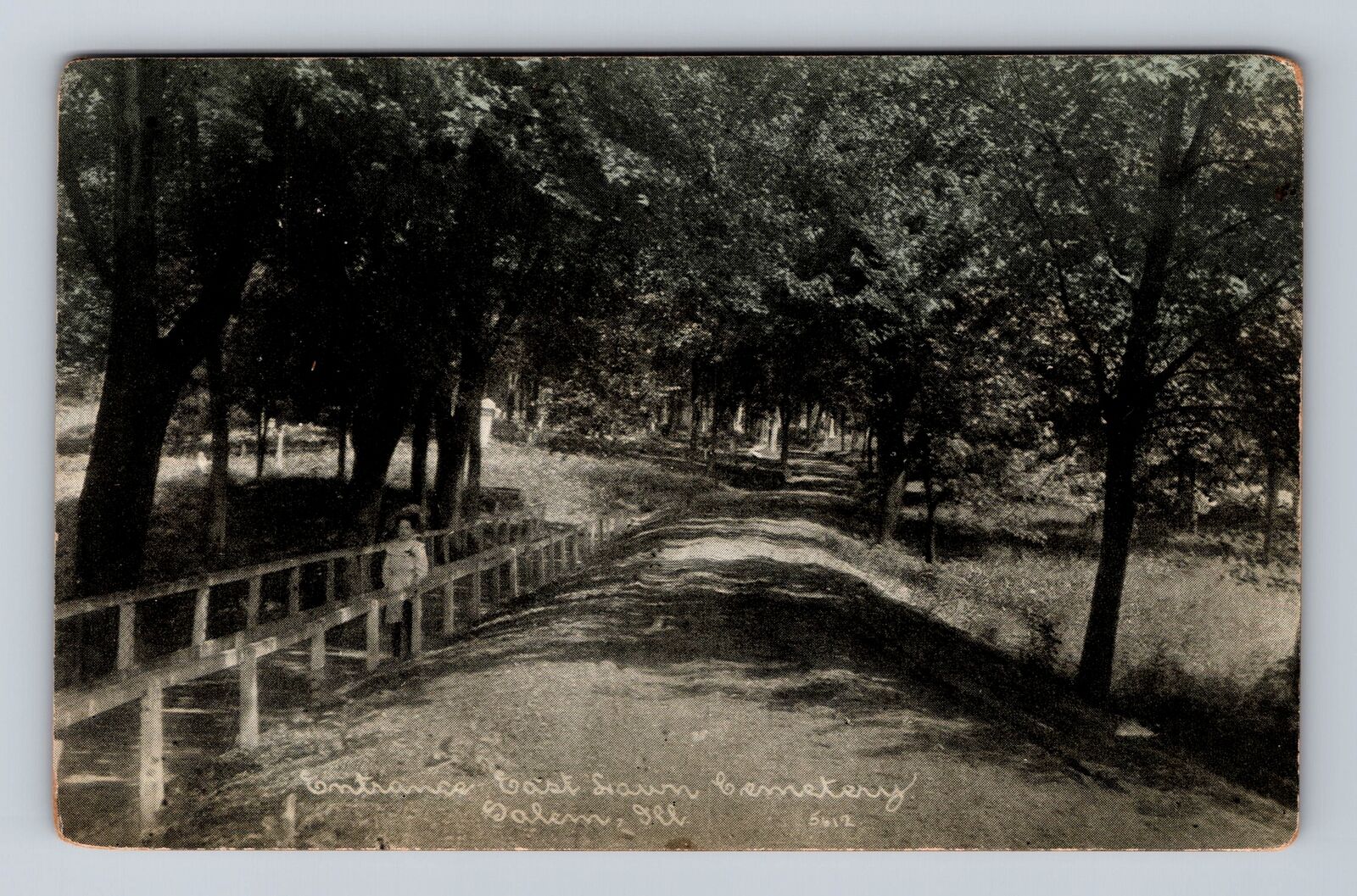 Salem IL-Illinois, Entrance East Lawn Cemetery, Antique Vintage Postcard
