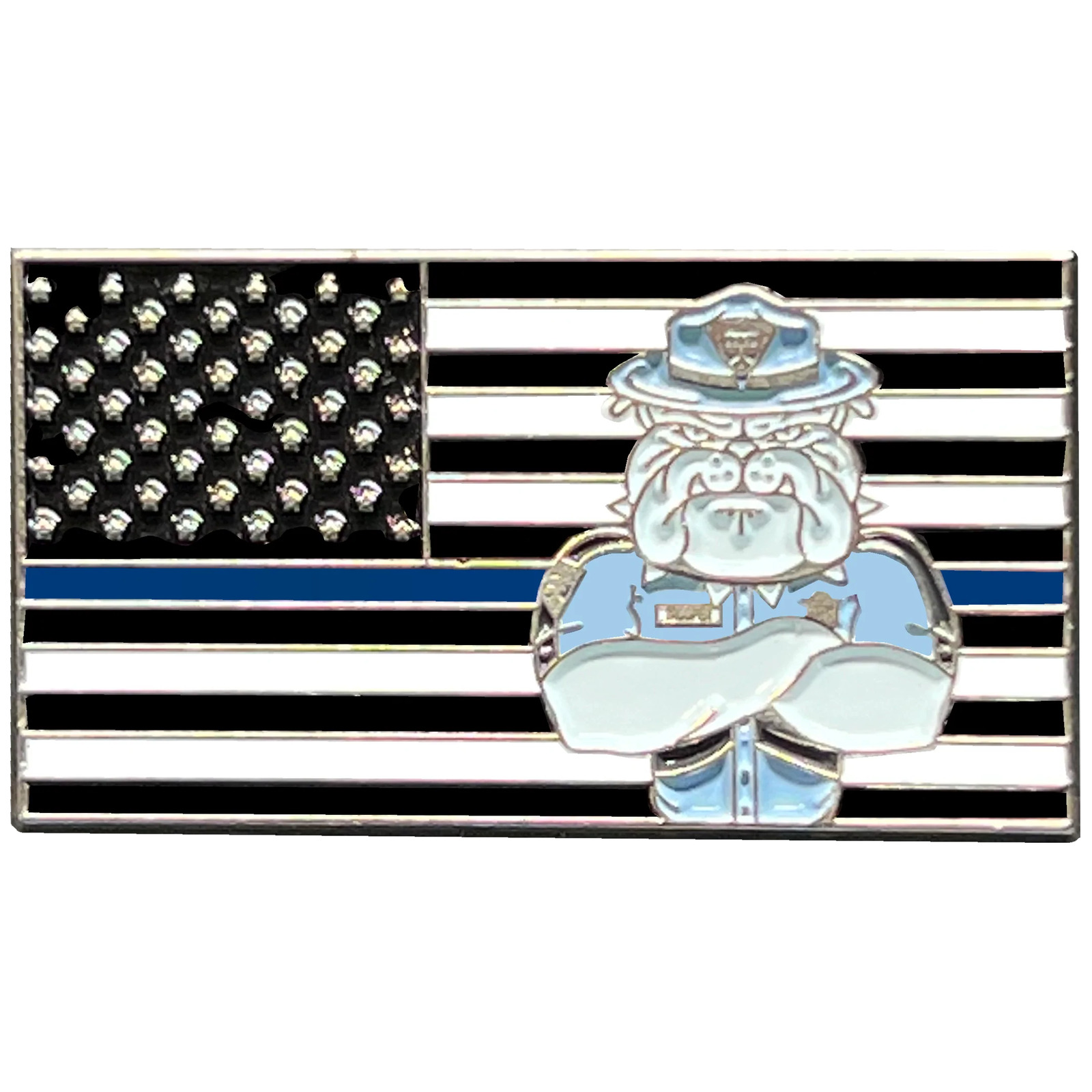 PBX-003-i Massachusetts State Police BULLDOG MSP Trooper Thin Blue Line Flag Lap