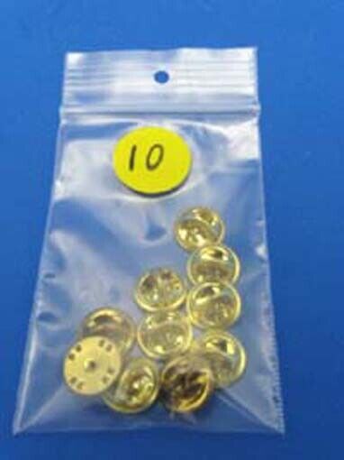 10 X BRASS MILITARY BUTTERFLY HAT PIN TIE TAC BADGE BACKS CLUTCH CLUTCHES-10 PCS