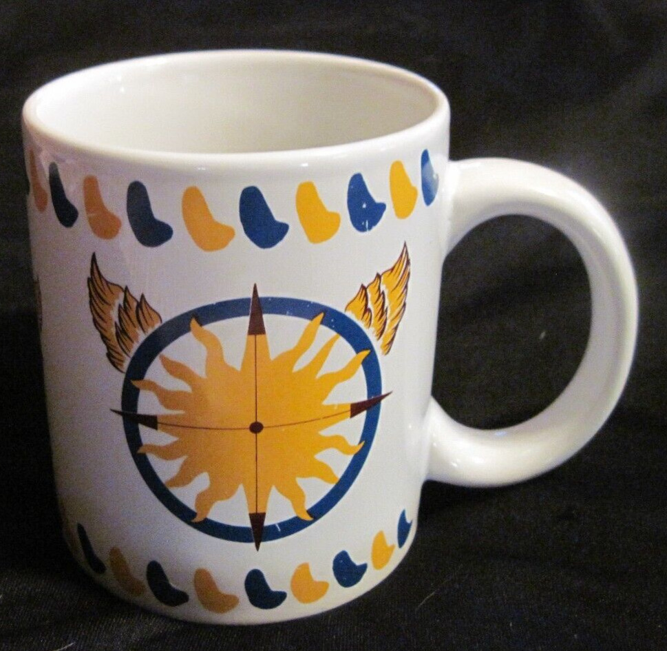 Buon Giorno Winged Compass Ceramic Coffee Mug Cup 11 oz Excellent Condition