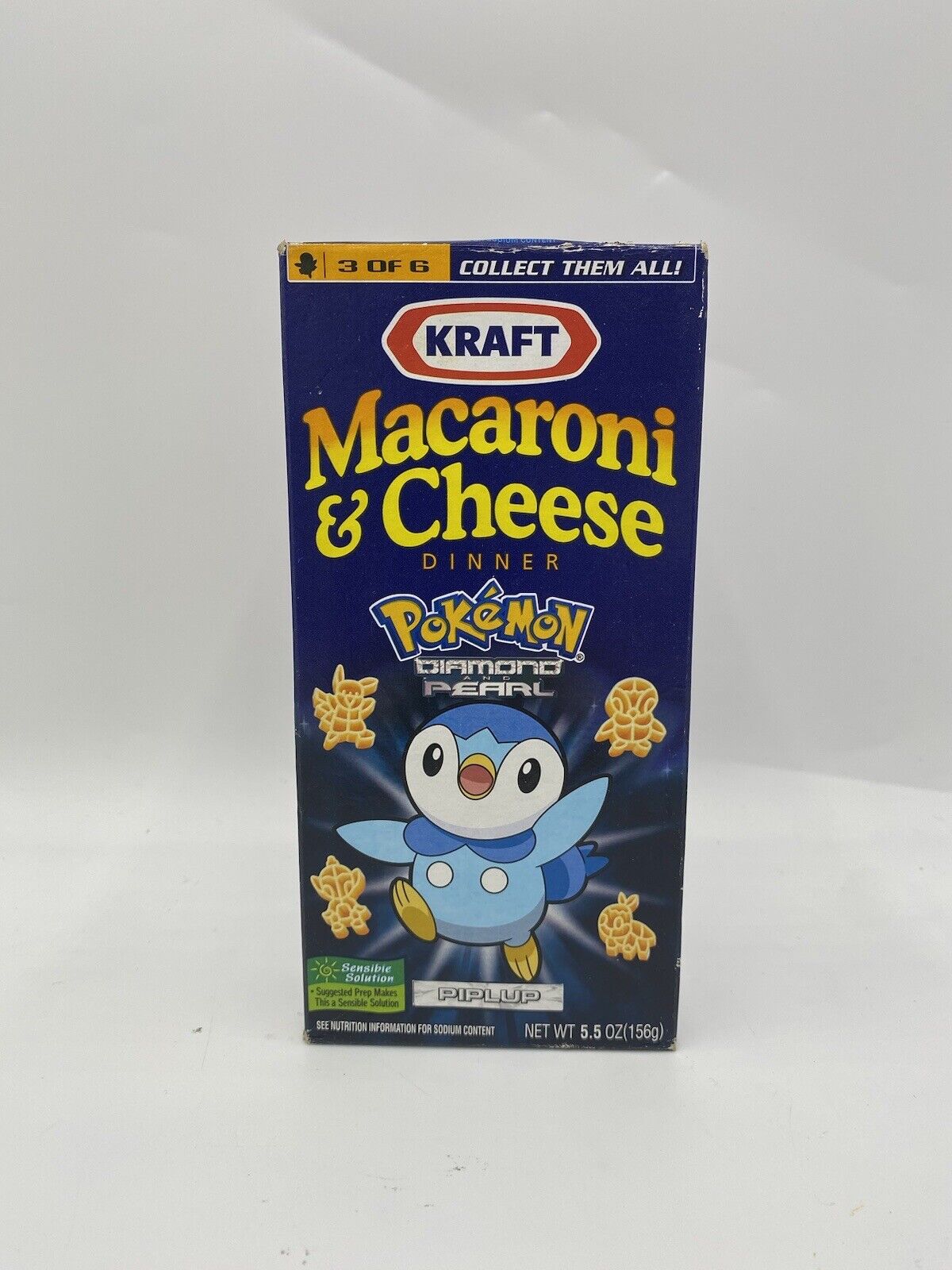 Piplup Pokemon Kraft Macaroni and Cheese Diamond And Pearl Box 3 Of 6 - RARE New