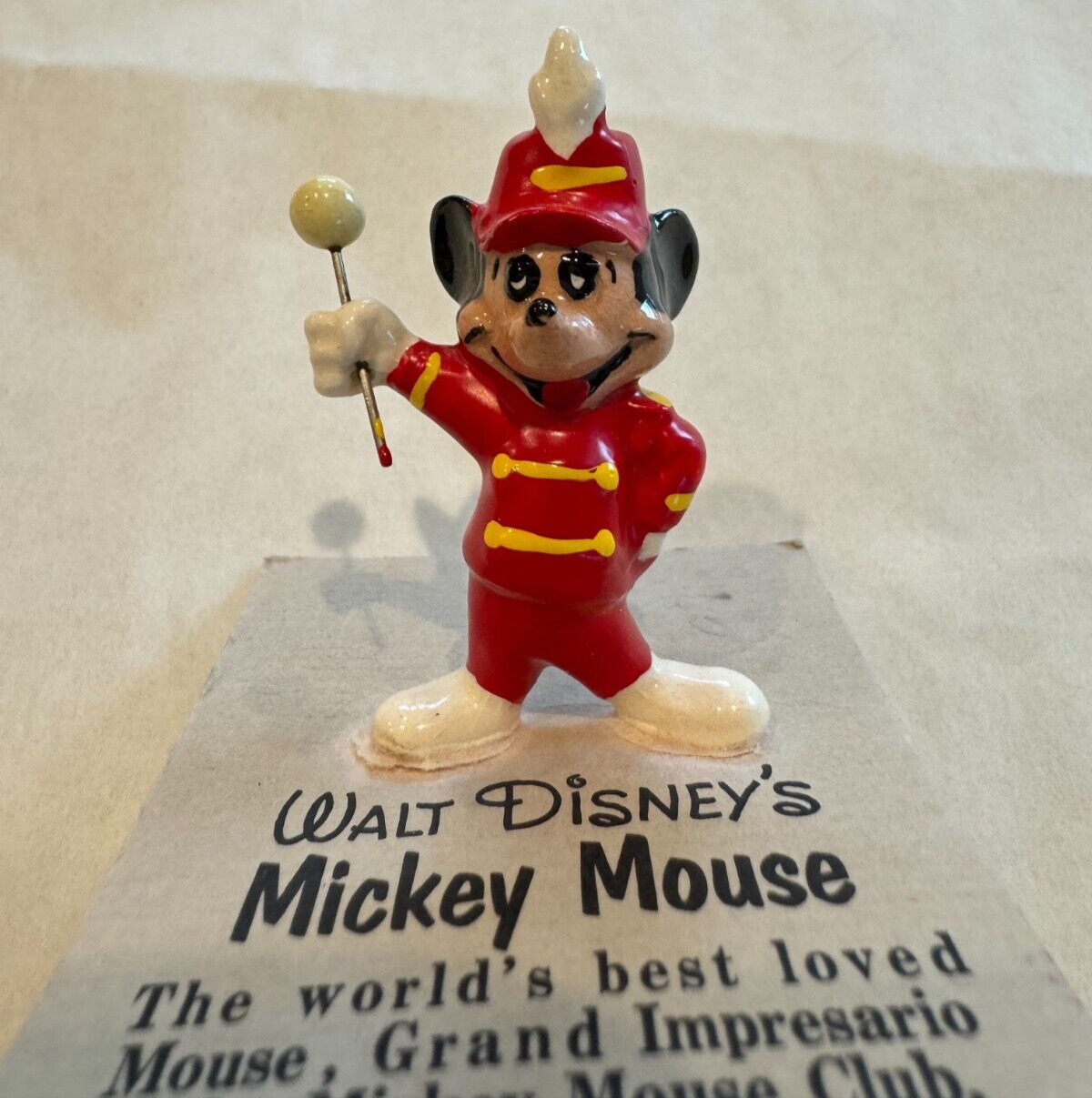 Disney Hagen Renaker  Vintage Mickey Bandleader, Mint on Original Card