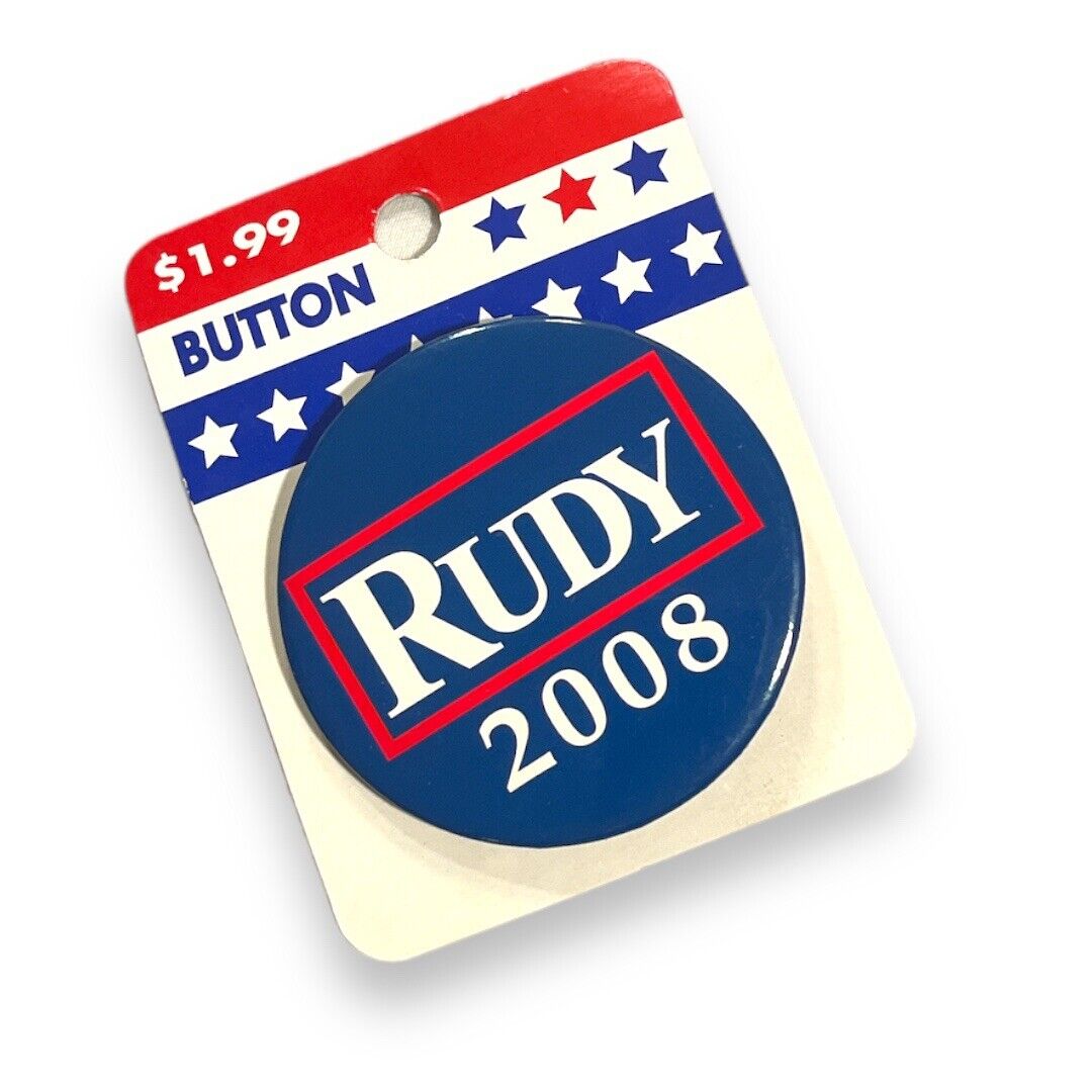 Political party button Pinback “Rudy 2008” advertising Campaign pin