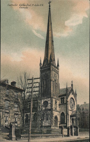 Canada Saint John,NB Catholic Cathedral New Brunswick Antique Postcard Vintage