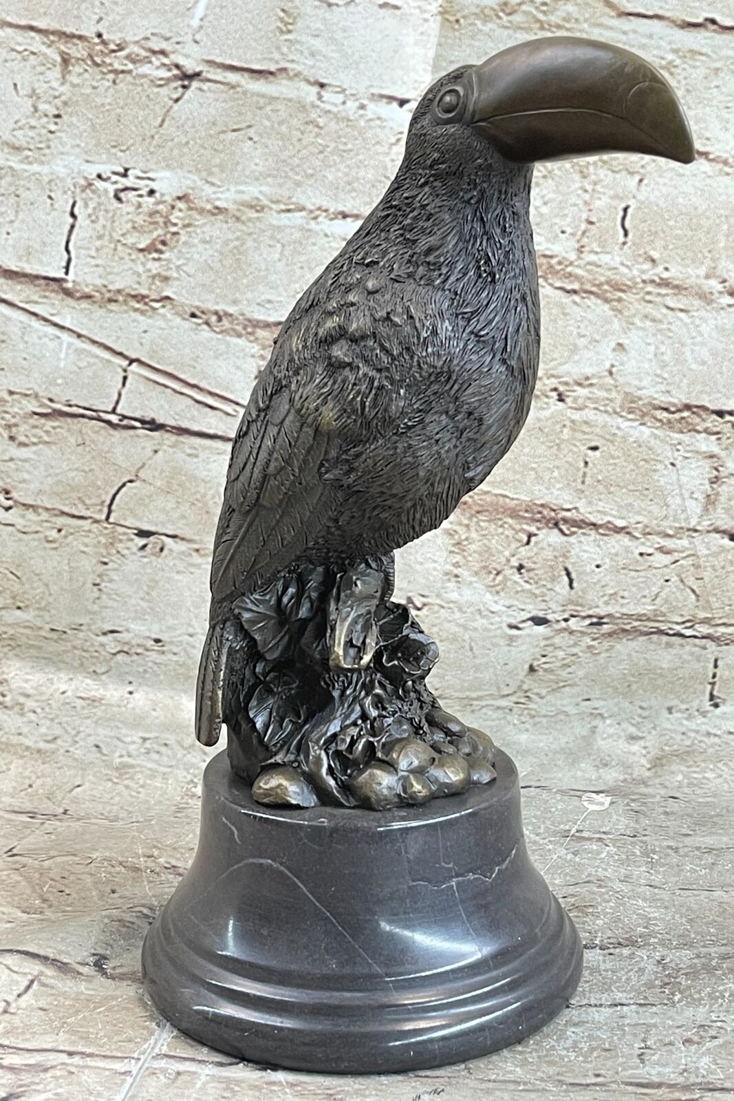 Toucan Tropical Bird Bronze Statue Sculpture Figure Signed Original Art on Base