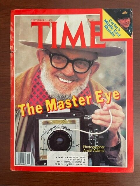ANSEL ADAMS SIGNED PHOTOGRAPH, TIME MAGAZINE COVER, C.1979, PHOTOGRAPHY